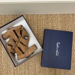Splendid Nando block heel sandal in oak suede 
Size: 7